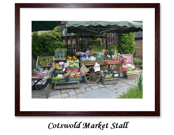 Cotswolds Market Stall Framed Print
